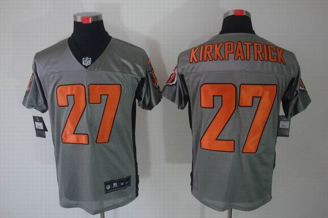 Nike NFL Cincinnati Bengals 27 Kirkpatrick grey shadow black Elite jersey
