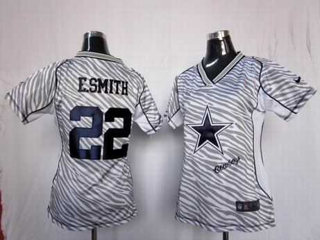 Nike NFL Dallas Cowboys 22 E.Smith women zebra fashion jersey
