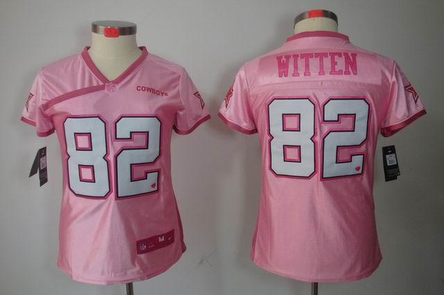Nike NFL Dallas Cowboys 82 Witten womenn Love Pink Elite Jersey
