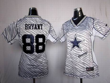 Nike NFL Dallas Cowboys 88 Bryant women zebra fashion jersey