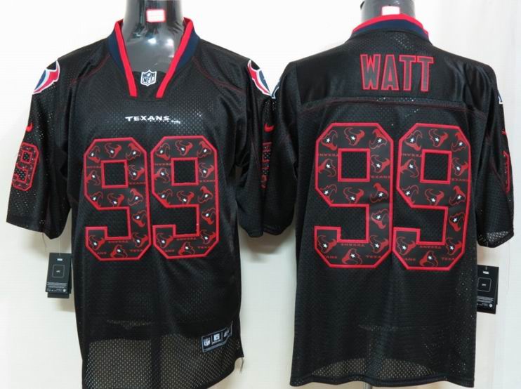 Nike NFL Houston Texans 99 Watt Lights Out BLACK Jerseys