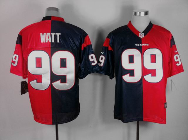 Nike NFL Houston Texans 99 Watt red-blue split Elite jersey
