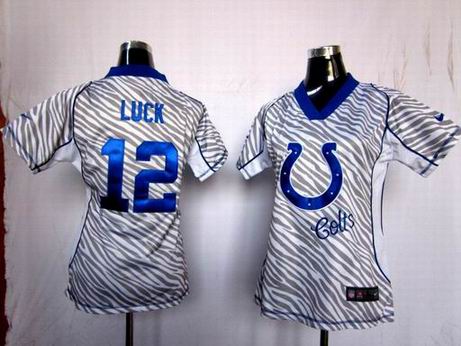 Nike NFL Indianapolis Colts 12 Luck women zebra fashion jersey