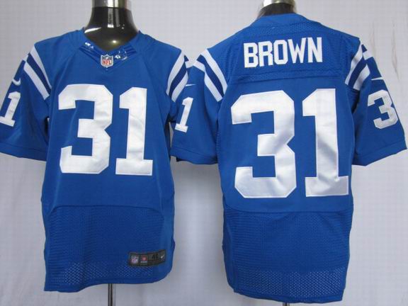 Nike NFL Indianapolis Colts 31 Brown Blue Elite Jersey
