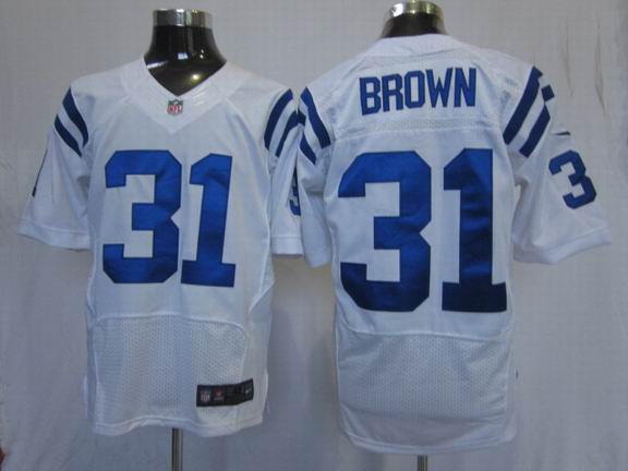 Nike NFL Indianapolis Colts 31 Brown white Elite Jersey