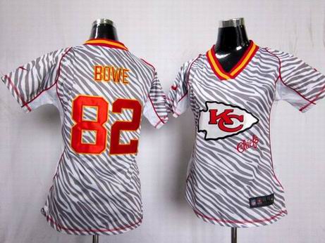 Nike NFL Kansas City Chiefs  82 Bowe women zebra fashion jersey