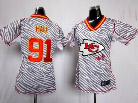 Nike NFL Kansas City Chiefs  91 HALI women zebra fashion jersey