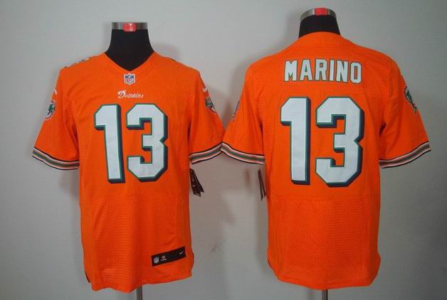 Nike NFL Miami Dolphins 13 Marino Orange Elite Jerseys