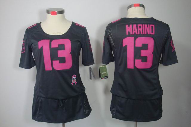Nike NFL Miami Dolphins 13 Marino breast Cancer Awareness dark grey Jersey