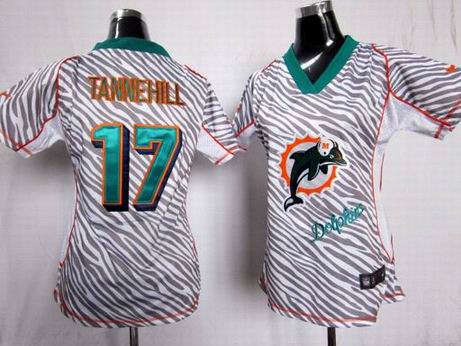 Nike NFL Miami Dolphins 17 Tannehill women zebra fashion jersey