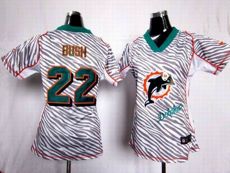 Nike NFL Miami Dolphins 22 Bush women zebra fashion jersey
