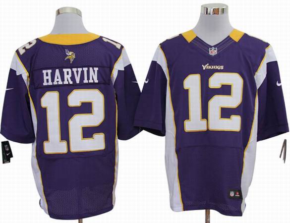Nike NFL Minnesota Vikings 12 Harvin purple Elite Jersey