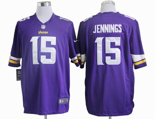 Nike NFL Minnesota Vikings 15 Jennings purple game Jersey