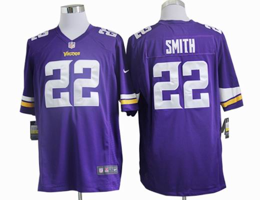 Nike NFL Minnesota Vikings 22 Smith purple game Jersey