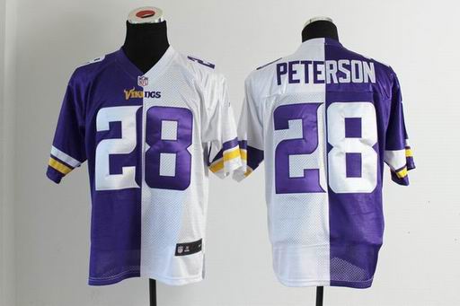 Nike NFL Minnesota Vikings 28# Peterson purple white Split elite jersey