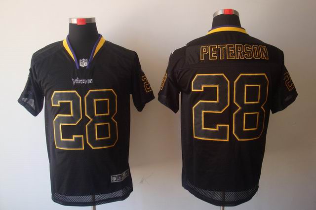 Nike NFL Minnesota Vikings 28 Peterson black lights out Elite Jersey