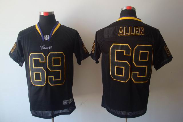 Nike NFL Minnesota Vikings 69 Allen black lights out Elite Jersey