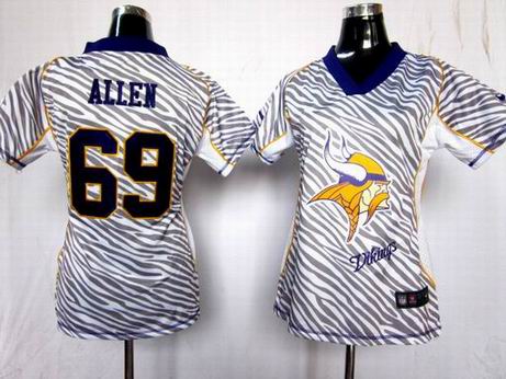 Nike NFL Minnesota Vikings 69 Allen women zebra fashion jersey