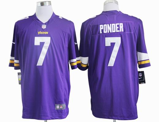 Nike NFL Minnesota Vikings 7# Ponder purple game Jersey