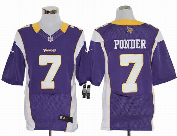Nike NFL Minnesota Vikings 7 Ponder Purple Elite Jersey