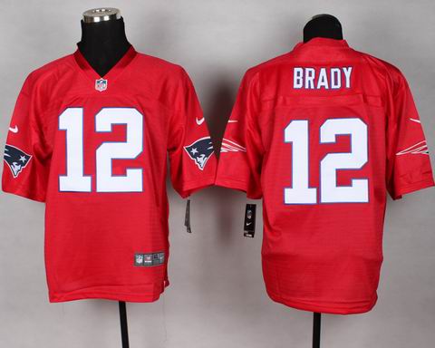 Nike NFL New England Patriots 12# Brady red QB jersey