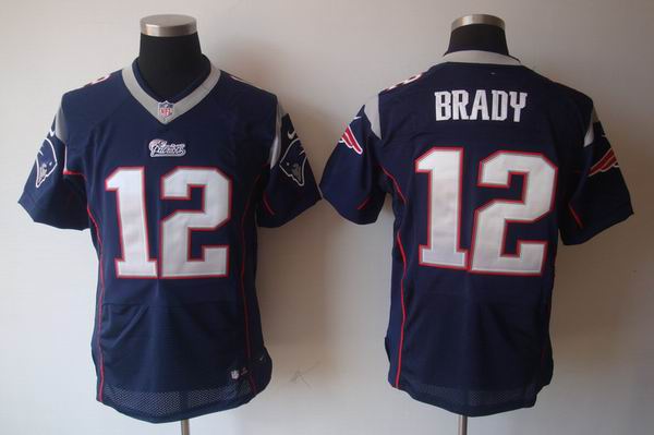 Nike NFL New England Patriots 12 Brady blue Elite Jersey