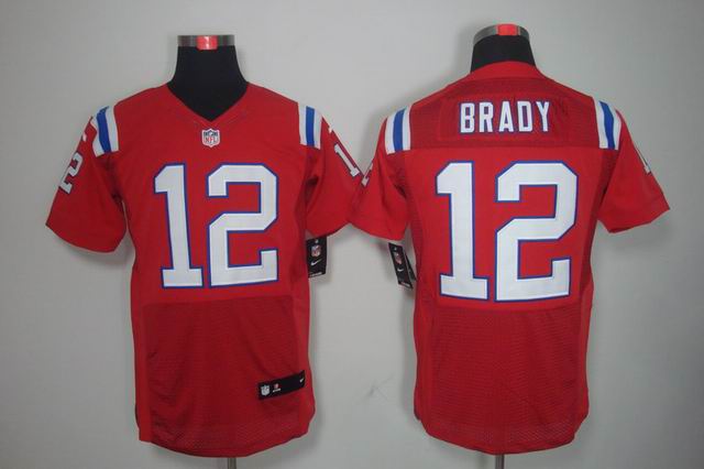 Nike NFL New England Patriots 12 Brady red Elite Jersey