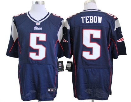 Nike NFL New England Patriots 5# Tim Tebow Elite blue Jersey