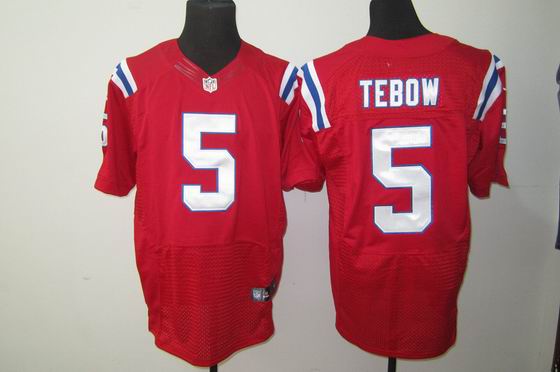 Nike NFL New England Patriots 5# Tim Tebow Elite red Jersey