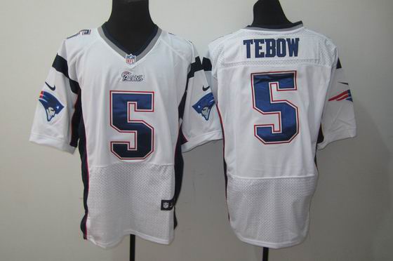 Nike NFL New England Patriots 5# Tim Tebow Elite white Jersey