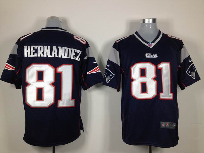 Nike NFL New England Patriots 81 Hernandez blue Game Jersey