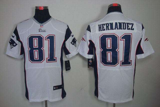 Nike NFL New England Patriots 81 Hernandez white Elite Jersey