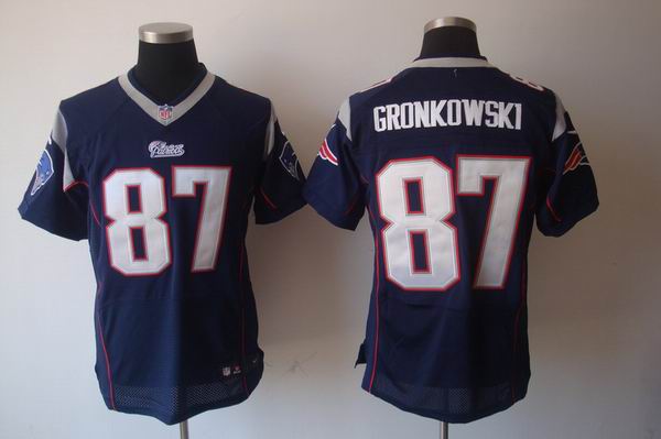 Nike NFL New England Patriots 87 Gronkowski blue Elite Jersey