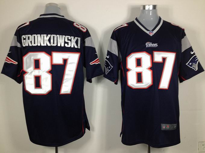 Nike NFL New England Patriots 87 Gronkowski blue Game Jersey