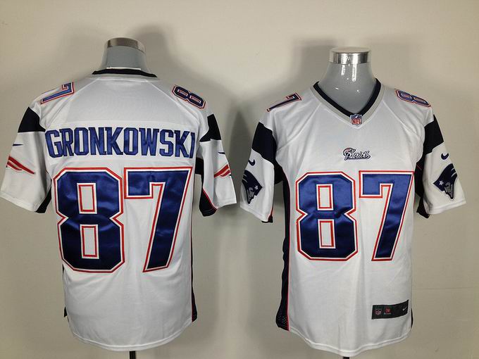 Nike NFL New England Patriots 87 Gronkowski white Game Jersey