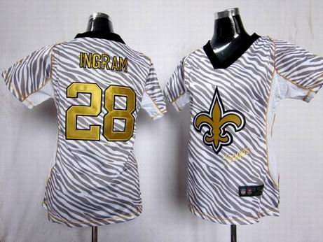 Nike NFL New Orleans Saints  28 Ingram women zebra fashion jersey