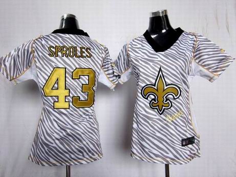 Nike NFL New Orleans Saints  43 Sproles women zebra fashion jersey