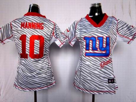 Nike NFL New York Giants 10 manning women zebra fashion jersey