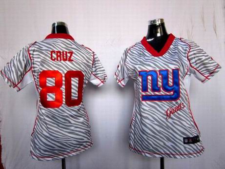 Nike NFL New York Giants 80 Cruz women zebra fashion jersey