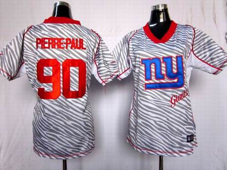 Nike NFL New York Giants 90 Pierre-Paul women zebra fashion jersey