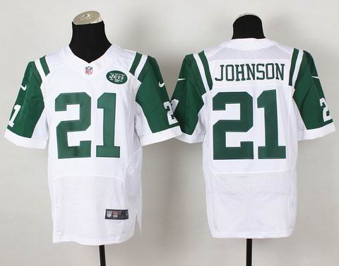 Nike NFL New York Jets 21 Johnson white elite jersey