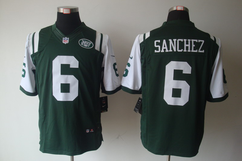 Nike NFL New York Jets 6 Sanchez green men limited jersey