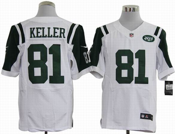Nike NFL New York Jets 81 Keller White Elite Jersey