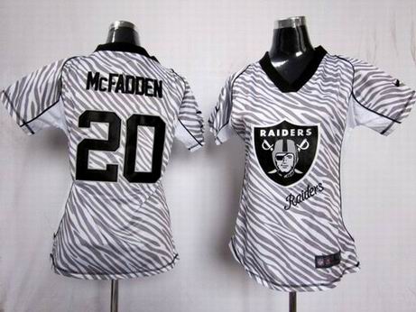 Nike NFL Oakland Raiders 20 McFadden women zebra fashion jersey