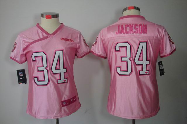 Nike NFL Oakland Raiders 34 Jackson women Love pink jersey