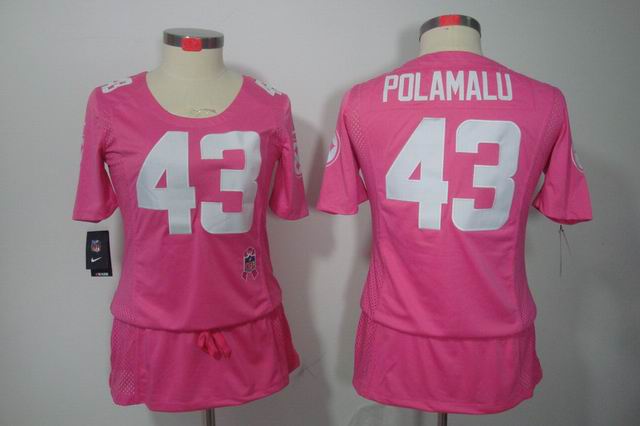Nike NFL Pittsburgh Steelers 43 Polamalu Elite breast Cancer Awareness pink Jersey