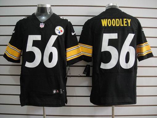Nike NFL Pittsburgh Steelers 56 Woodley Black Elite Jersey