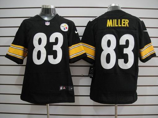 Nike NFL Pittsburgh Steelers 83 Miller Black Elite Jersey