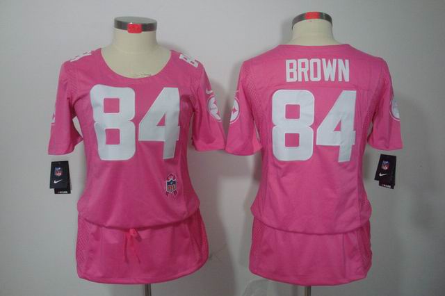 Nike NFL Pittsburgh Steelers 84 Brown Elite breast Cancer Awareness pink Jersey