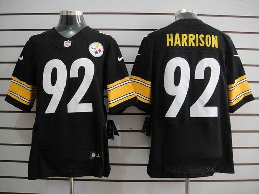 Nike NFL Pittsburgh Steelers92 Harrison Black Elite Jersey